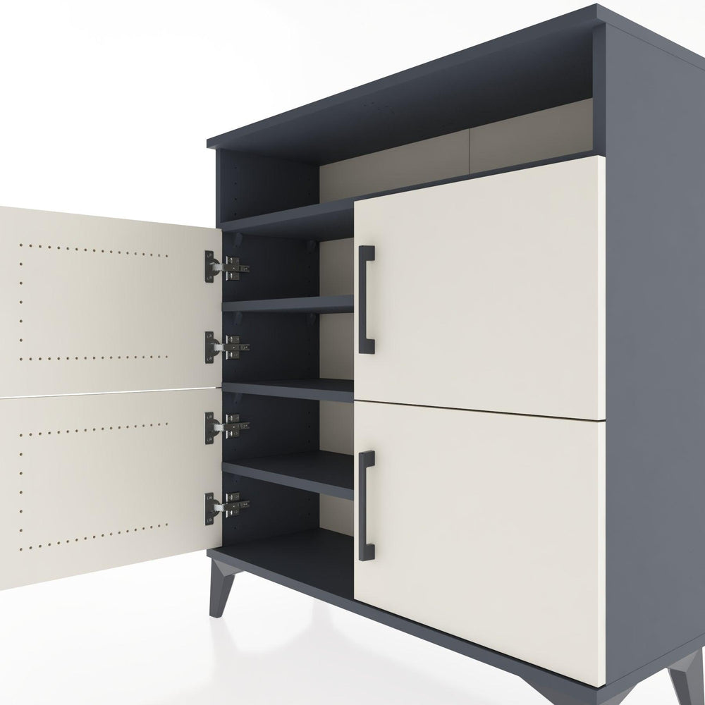 Woodntry Modular Dresser Anthracite 88x30x84 cm with Cover and Shelf KR44-2