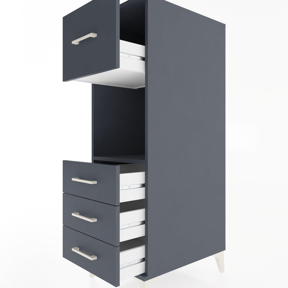 Woodntry Modular Cabinet Anthracite 44x30x122 cm with Drawers and Shelves CR94-2