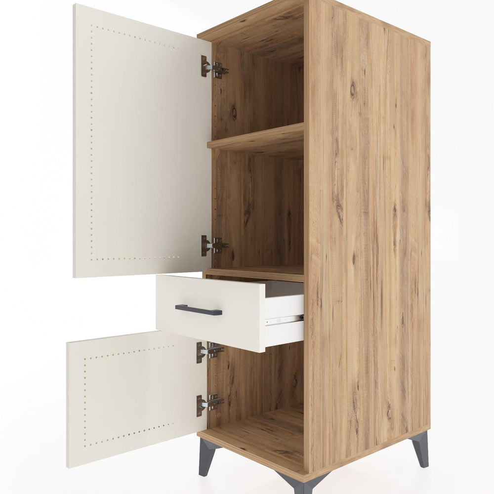 Woodntry Modular Cabinet Pine 44x30x122 cm with Doors and Drawers KC44-3