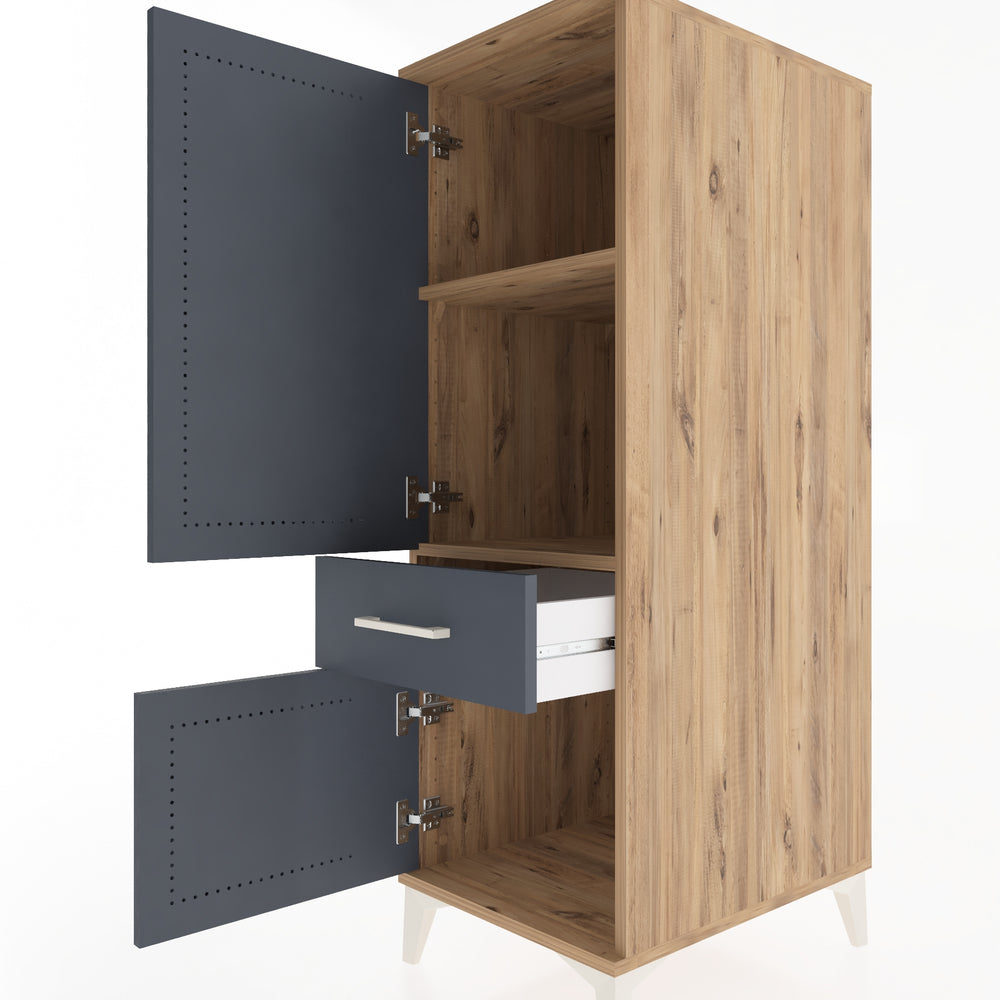 Woodntry Modular Cabinet Pine 44x59x122 cm with Doors and Drawers KC44-3
