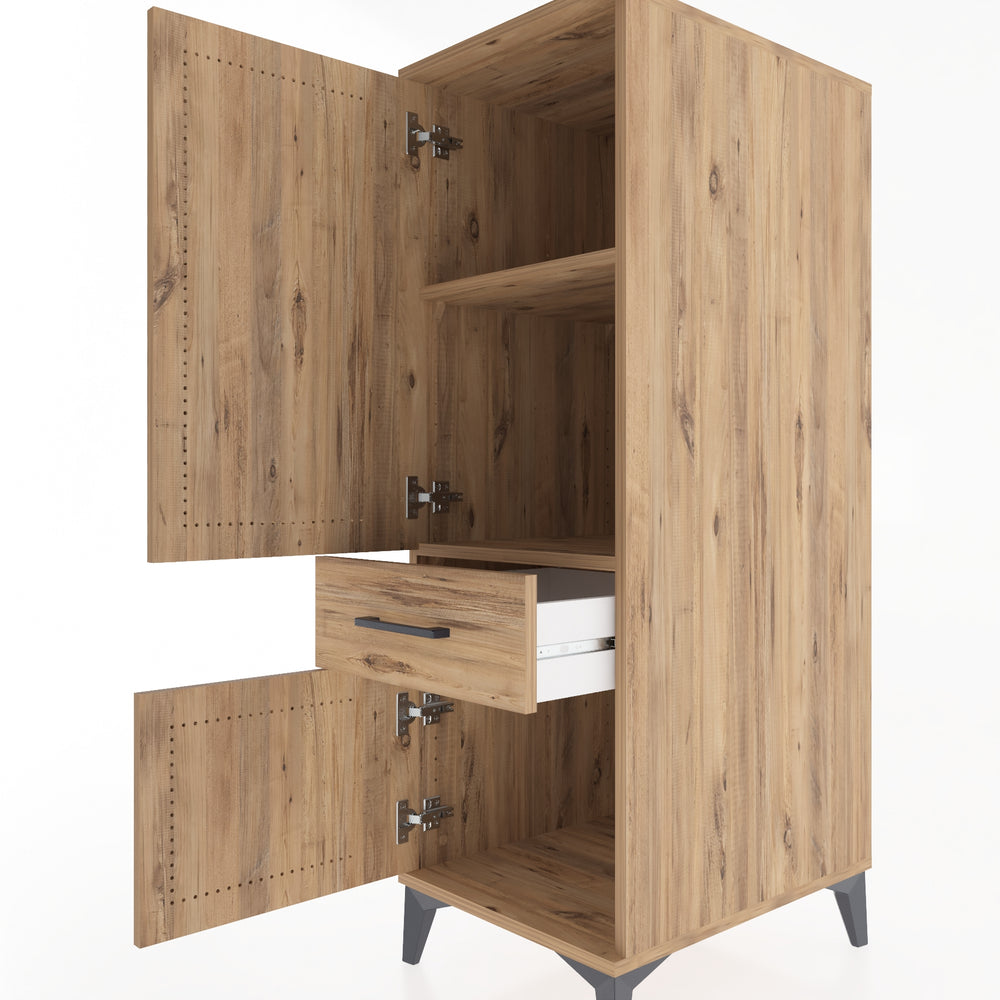 Woodntry Modular Cabinet Pine 44x59x122 cm with Doors and Drawers KC44-3