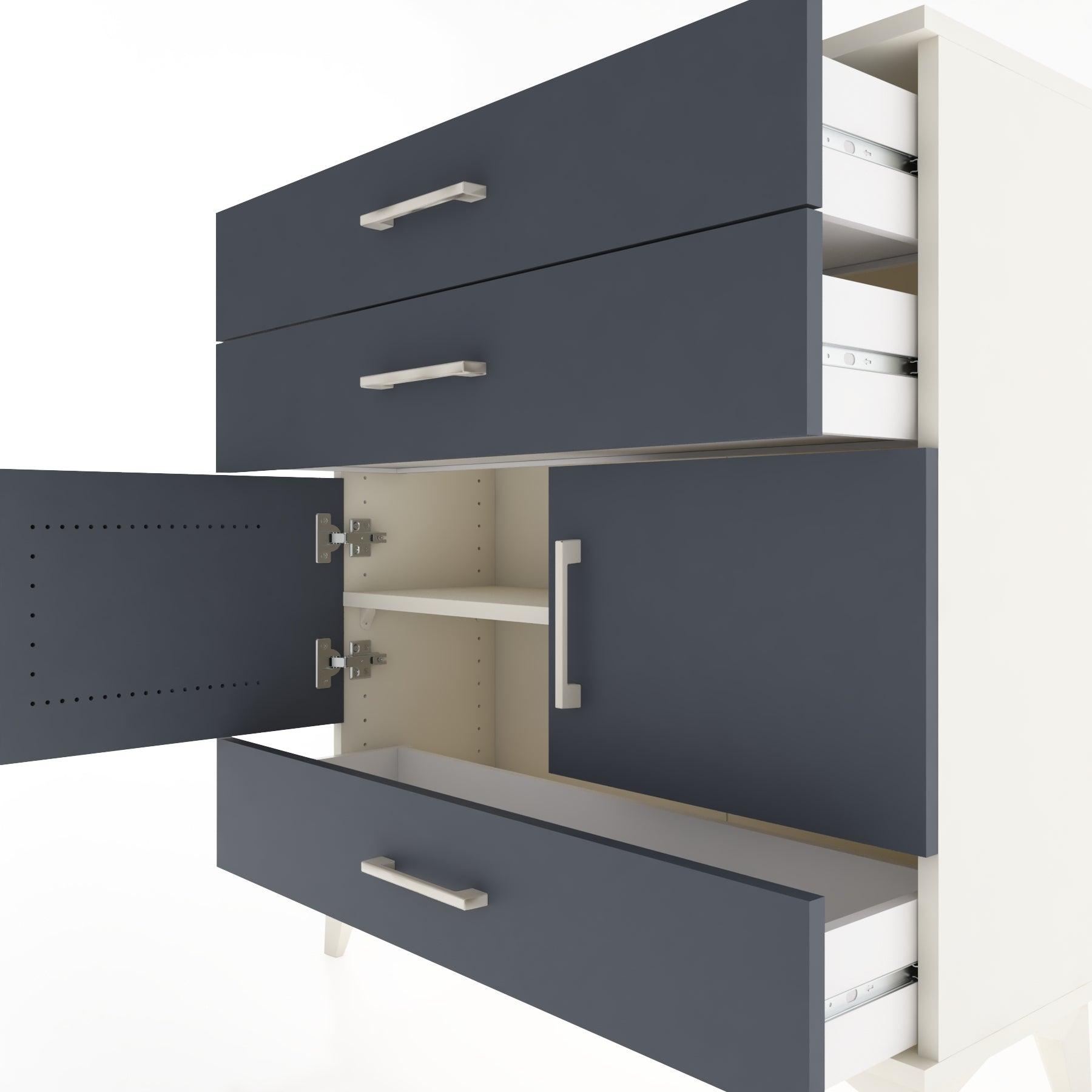 Woodntry Modular Dresser Moonstone 88x30x84 cm with Cover and Drawer KC45-1