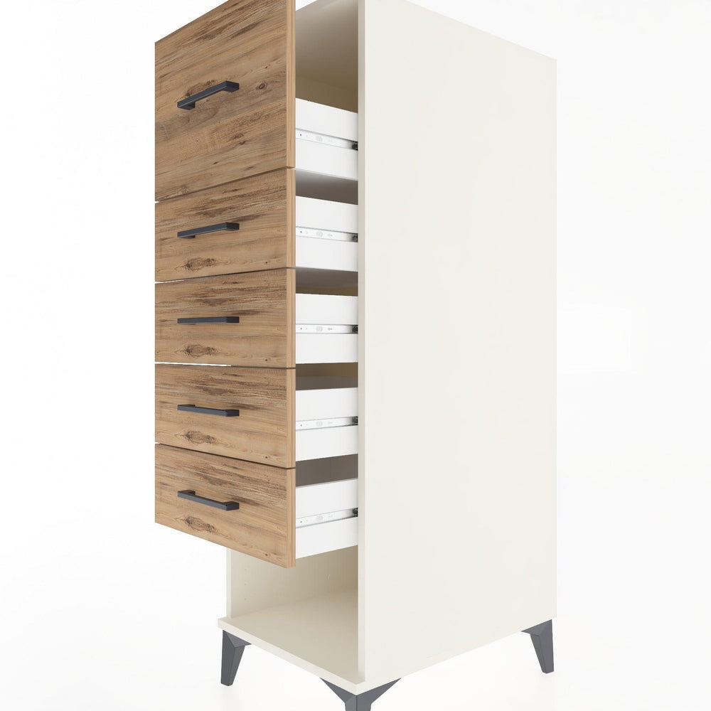 Woodntry Modular Cabinet Moonstone 44x30x122 cm with Drawers and Shelves CR95-1
