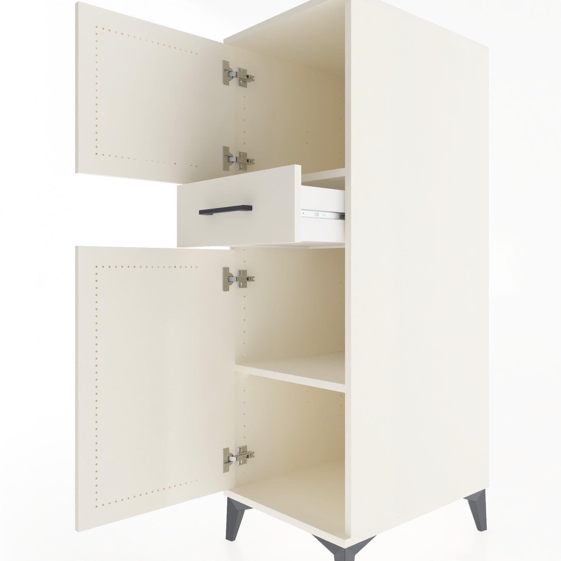 Woodntry Modular Cabinet Moonstone 44x59x122 cm with Doors and Drawers KC45-1