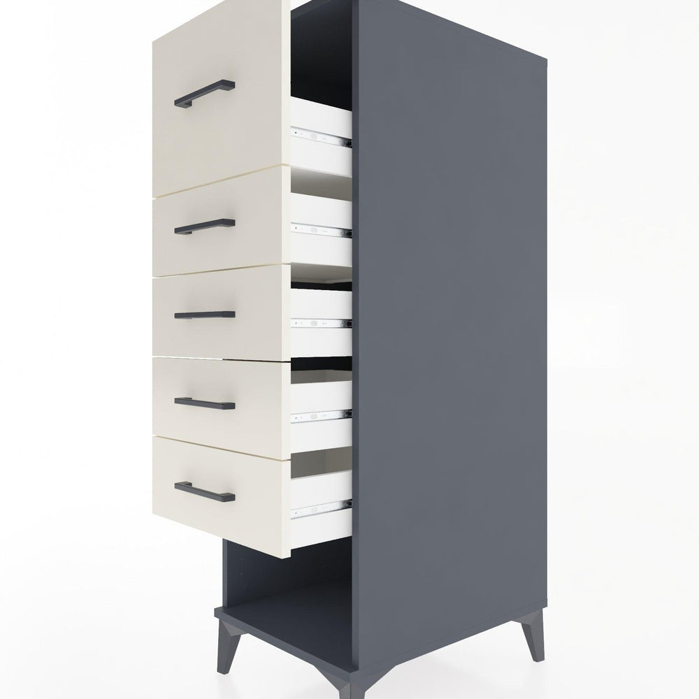 Woodntry Modular Cabinet Anthracite 44x30x122 cm with Drawers and Shelves CR95-2