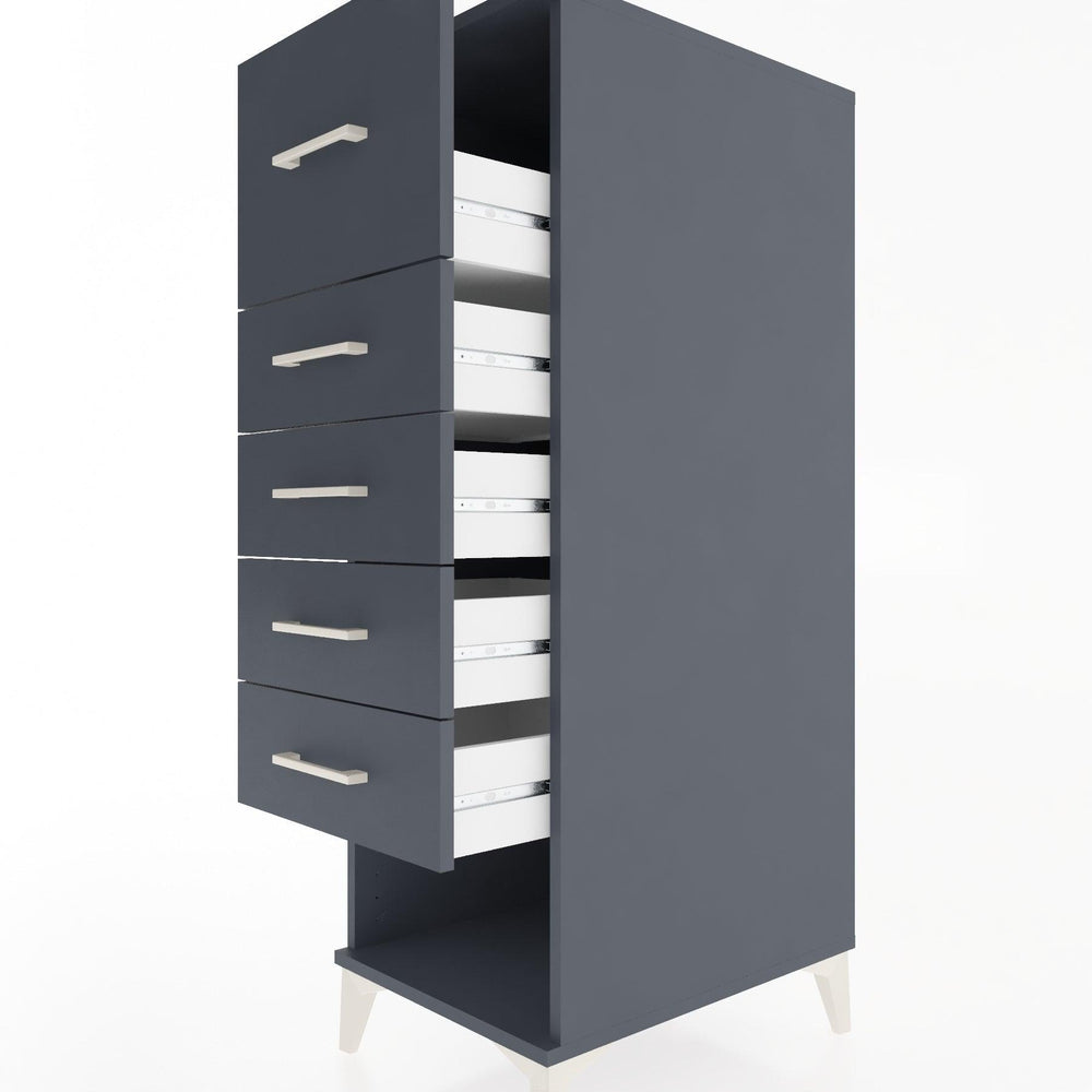 Woodntry Modular Cabinet Anthracite 44x30x122 cm with Drawers and Shelves CR95-2