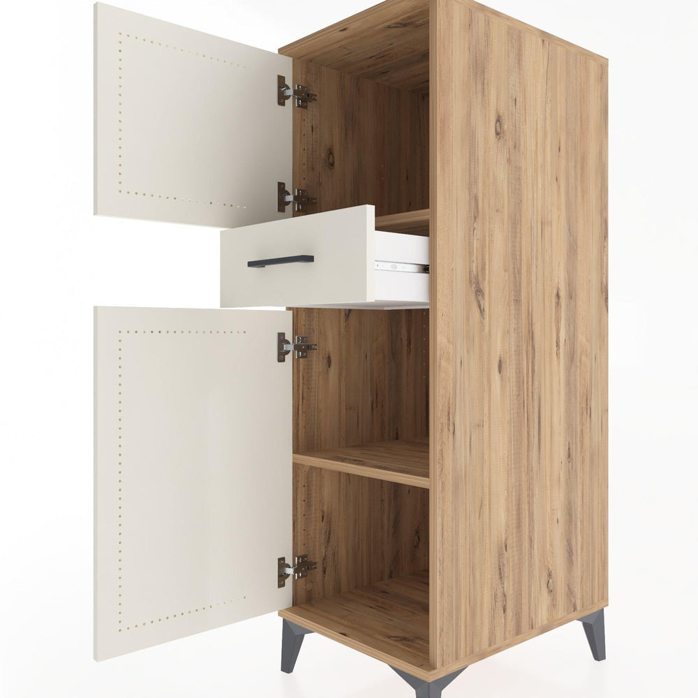 Woodntry Modular Cabinet Pine 44x30x122 cm with Doors and Drawers KC45-3