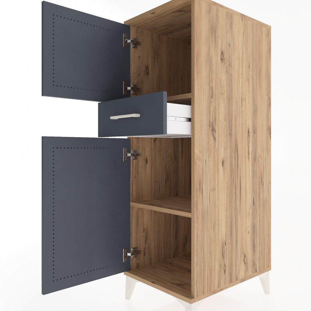 Woodntry Modular Cabinet Pine 44x30x122 cm with Doors and Drawers KC45-3