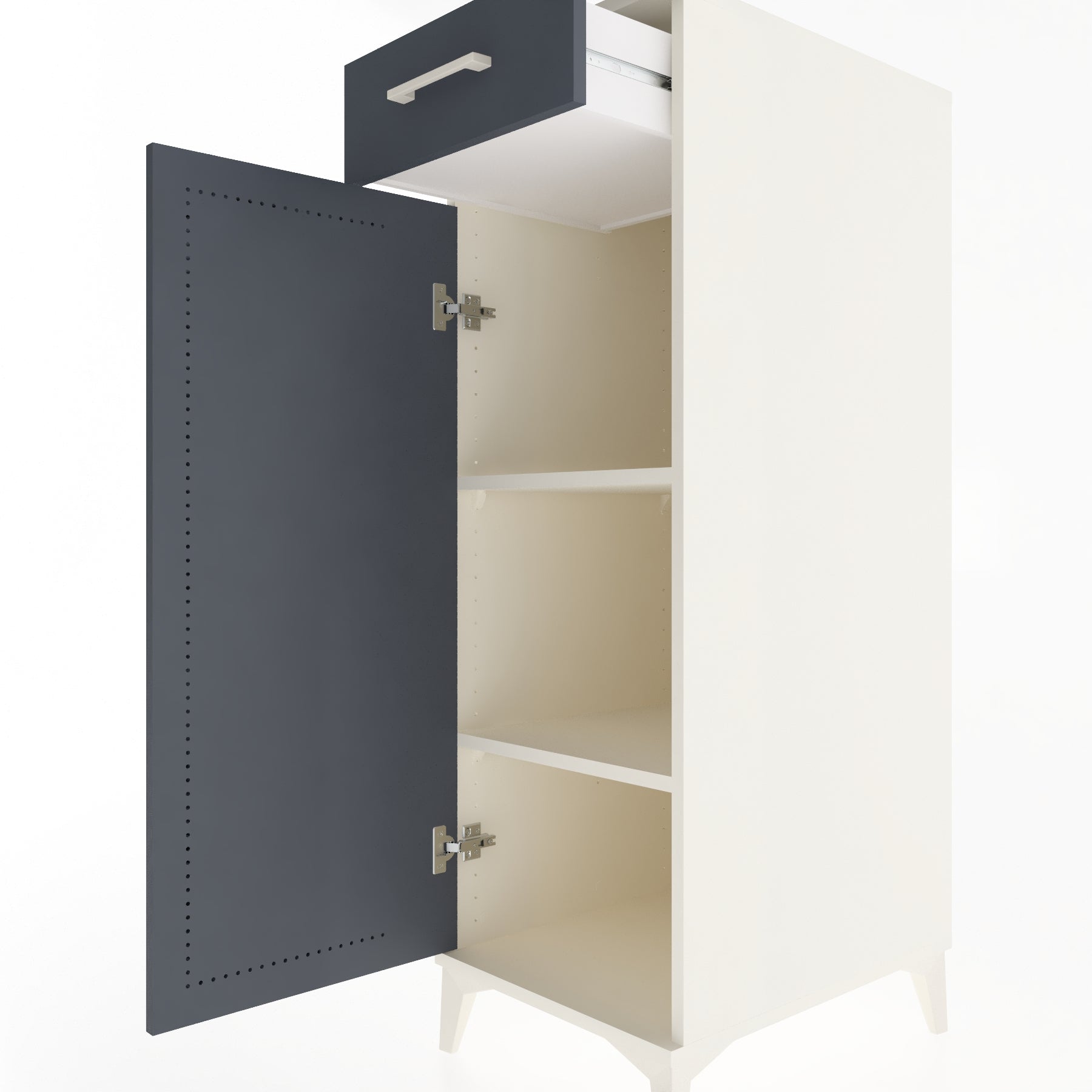 Woodntry Modular Cabinet Moonstone 44x59x122 cm with Doors and Drawers KC46-1