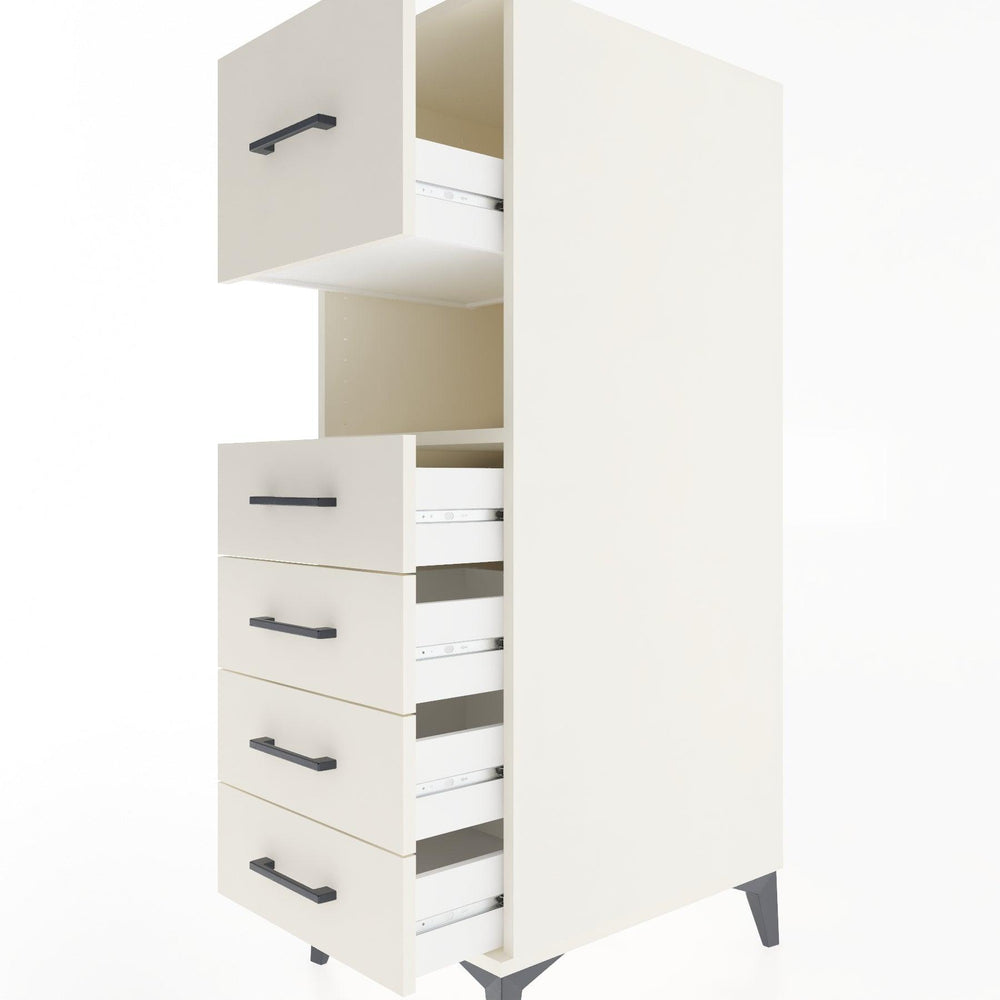 Woodntry Modular Cabinet Moonstone 44x30x122 cm with Drawers and Shelves CR96-1
