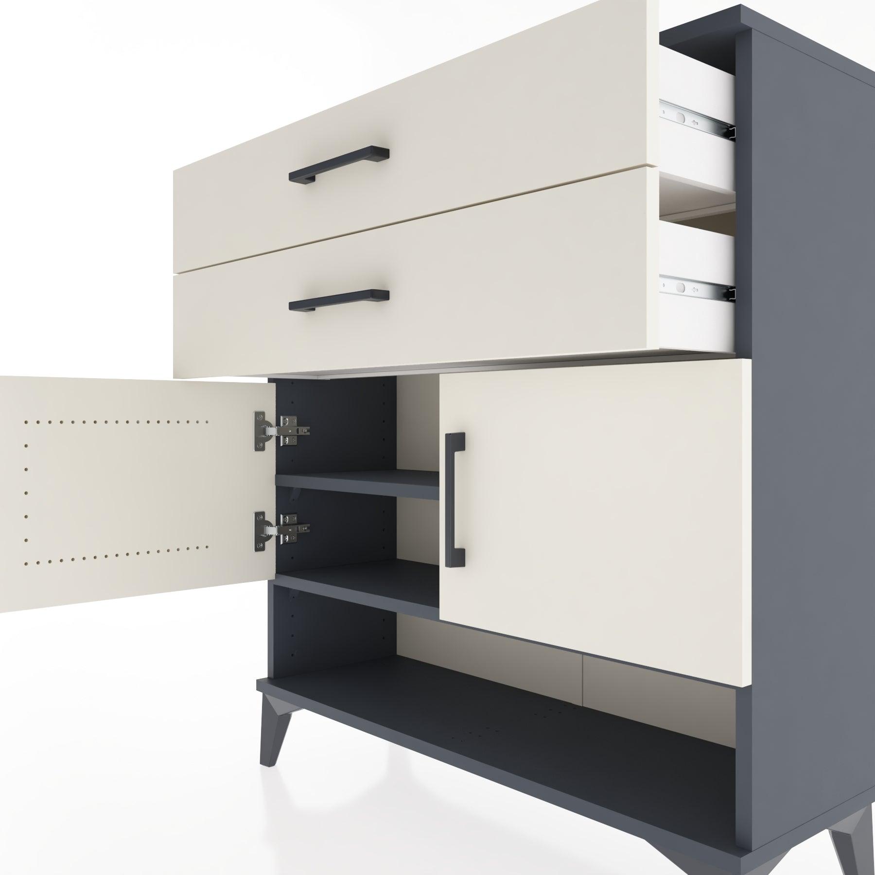 Woodntry Modular Dresser Anthracite 88x30x84 cm Functional F46-2