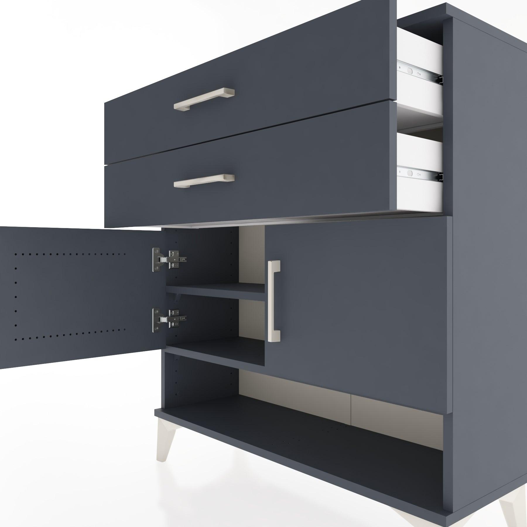 Woodntry Modular Dresser Anthracite 88x30x84 cm Functional F46-2