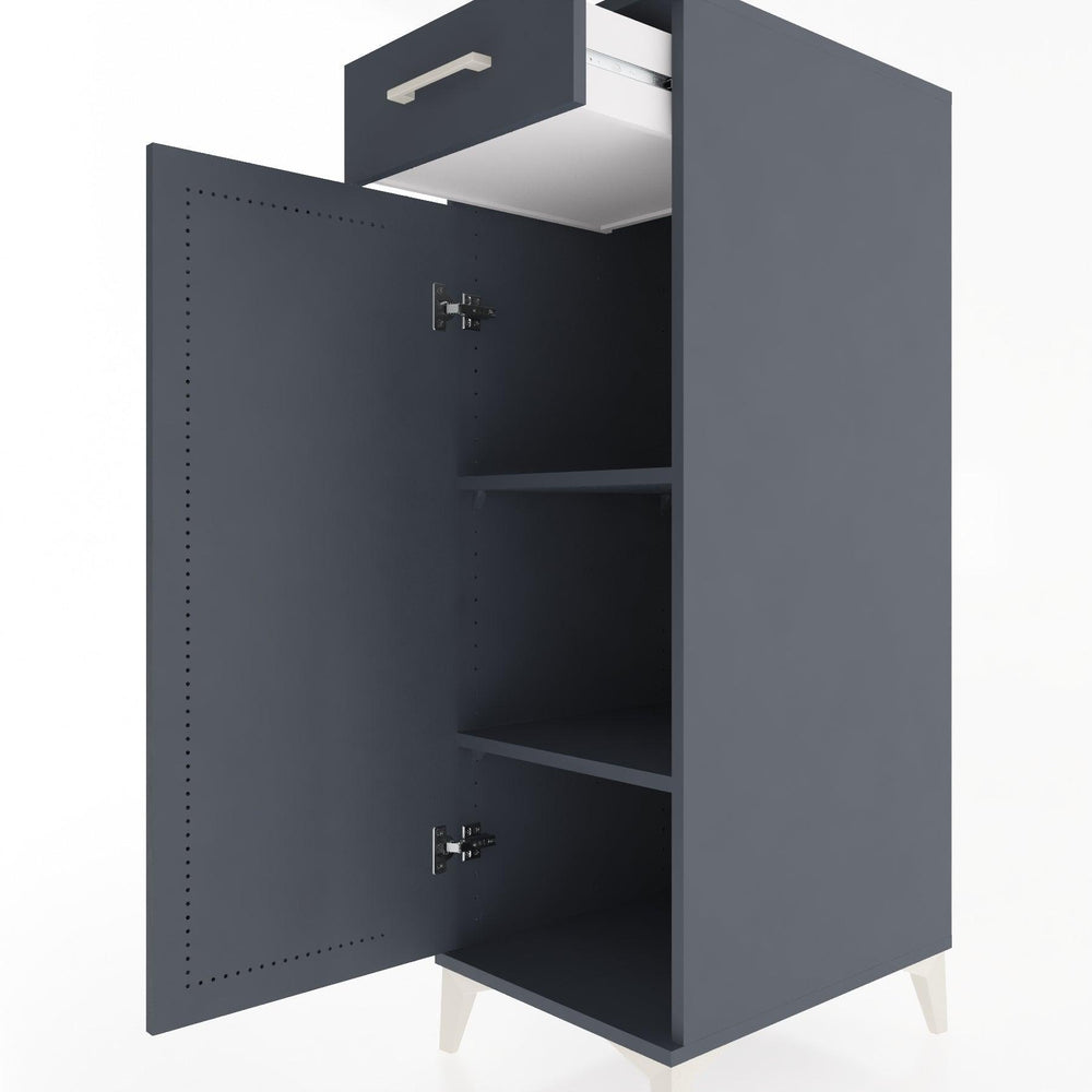 Woodntry Modular Cabinet Anthracite 44x30x122 cm with Doors and Drawers KC46-2