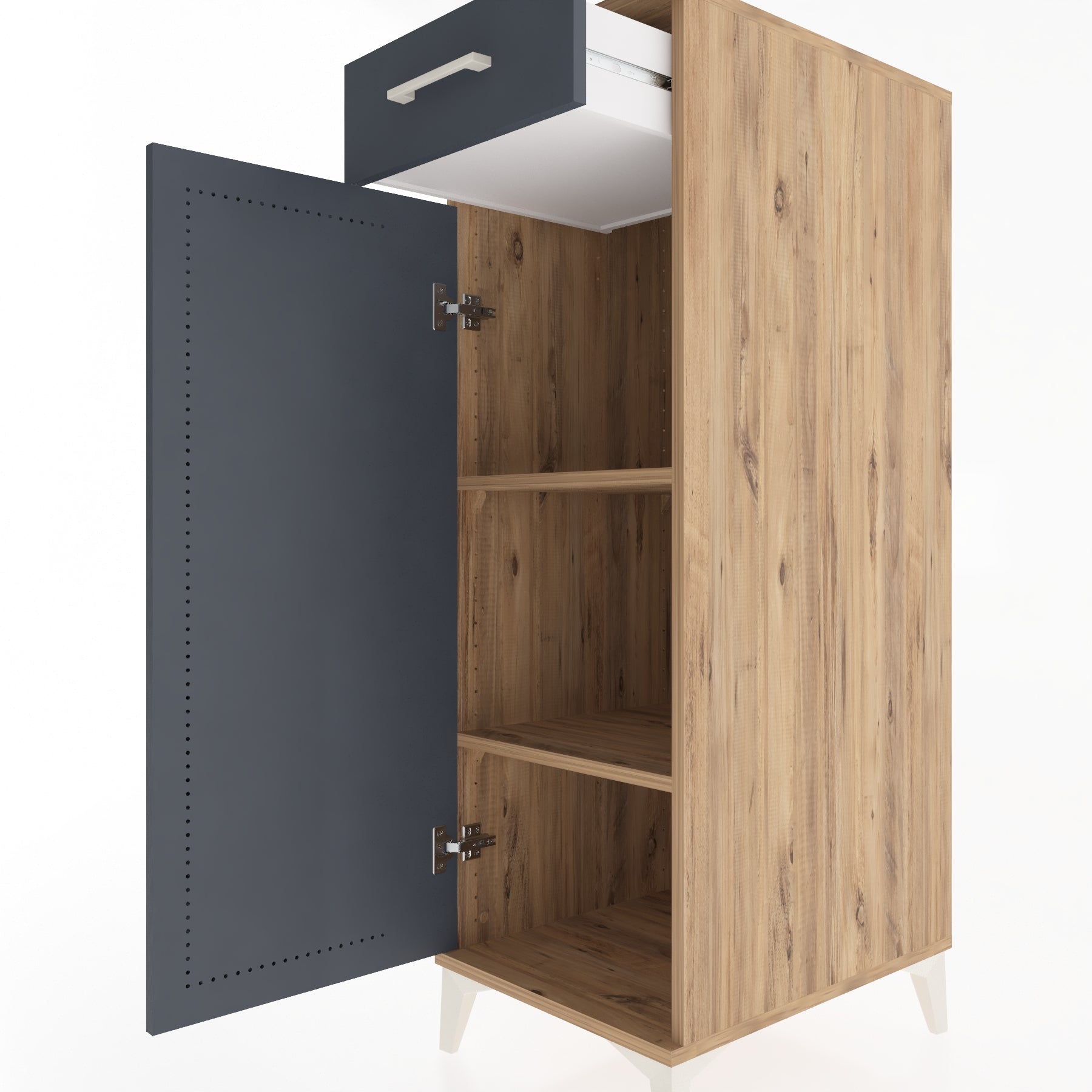 Woodntry Modular Cabinet Pine 44x59x122 cm with Doors and Drawers KC46-3