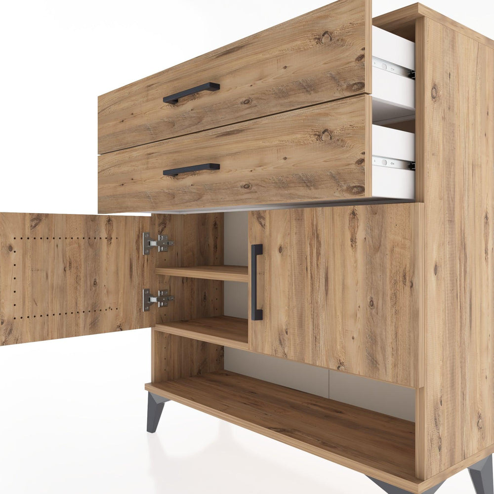 Woodntry Modüler Şifonyer Çam 88x30x84 cm Fonksiyonel F46-3