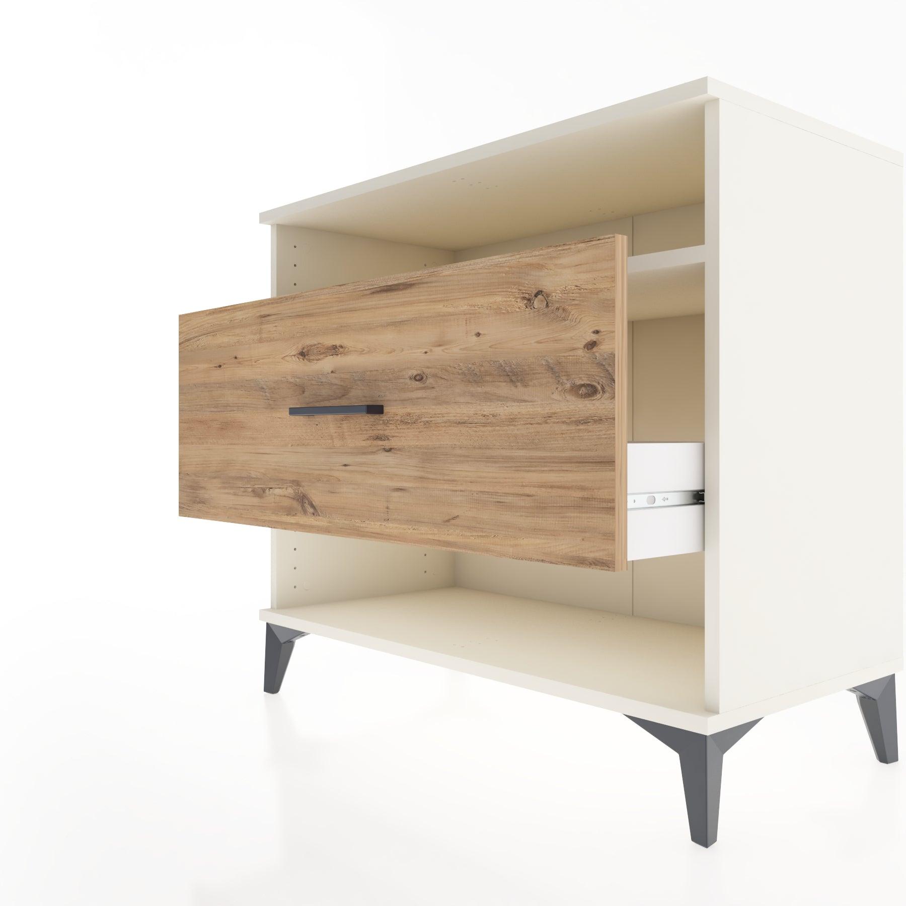 Woodntry Modüler Şifonyer Aytaşı 88x44x68 cm Çekmeceli ve Raflı CR47-1