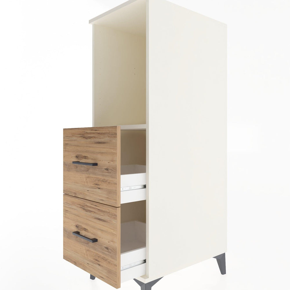 Woodntry Modular Cabinet Moonstone 44x30x122 cm with Drawers and Shelves CR97-1