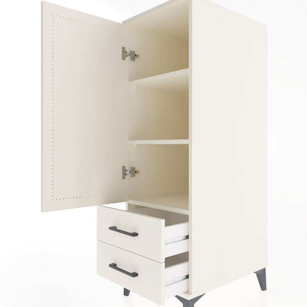 Woodntry Modular Cabinet Moonstone 44x59x122 cm with Doors and Drawers KC47-1