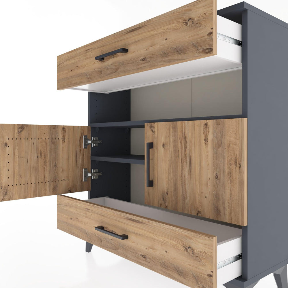 Woodntry Modular Dresser Anthracite 88x30x84 cm Functional F47-2