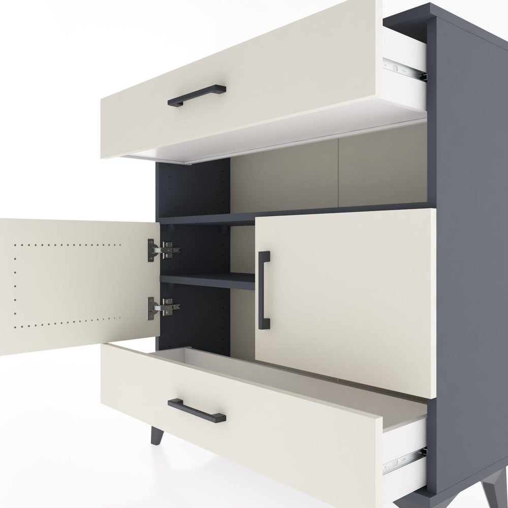 Woodntry Modular Dresser Anthracite 88x30x84 cm Functional F47-2