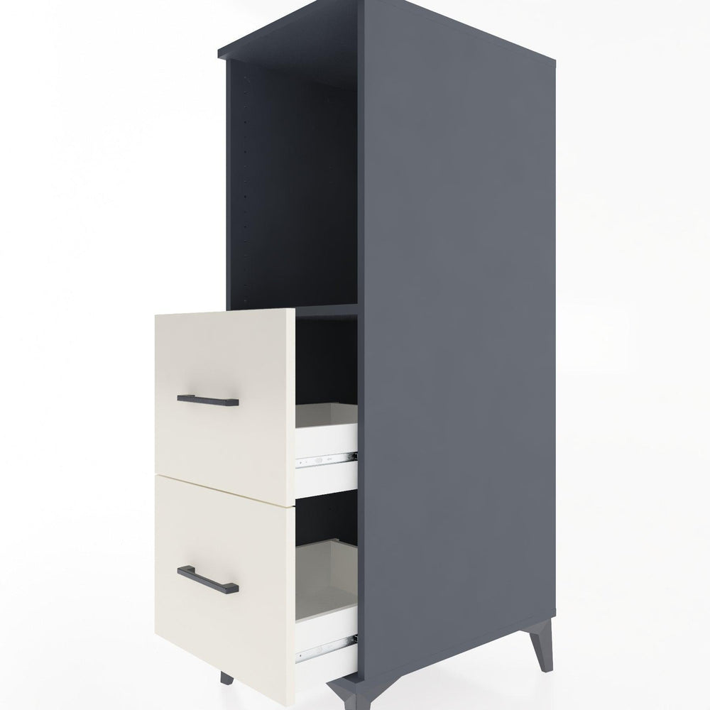 Woodntry Modular Cabinet Anthracite 44x30x122 cm with Drawers and Shelves CR97-2