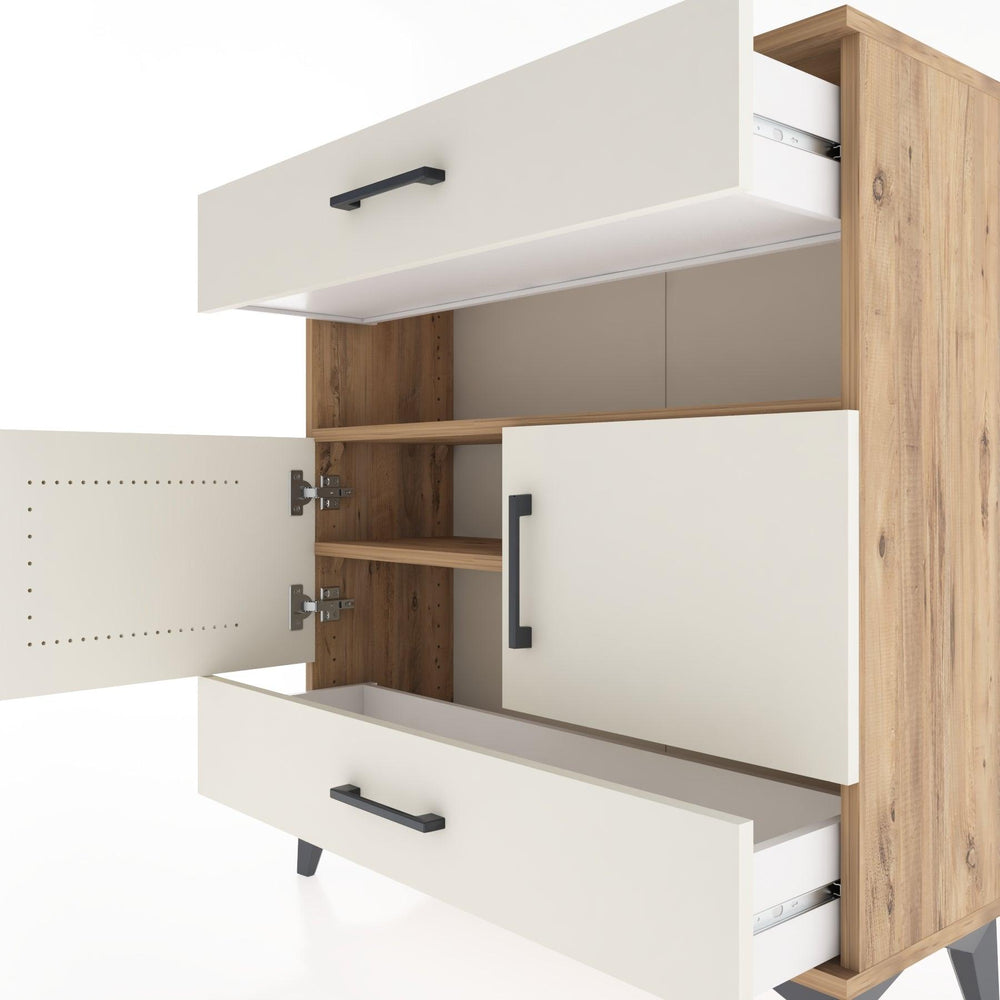 Woodntry Modüler Şifonyer Çam 88x30x84 cm Fonksiyonel F47-3