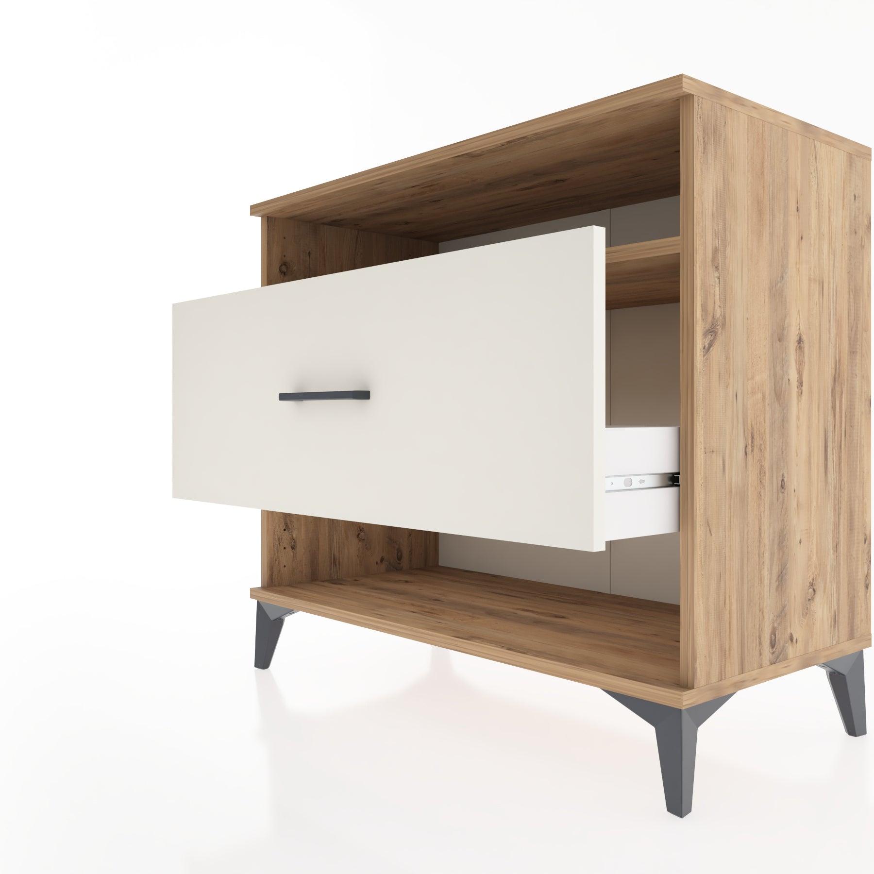 Woodntry Modüler Şifonyer Çam 88x44x68 cm Çekmeceli ve Raflı CR47-3