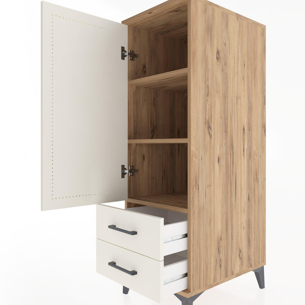 Woodntry Modular Cabinet Pine 44x30x122 cm with Doors and Drawers KC47-3