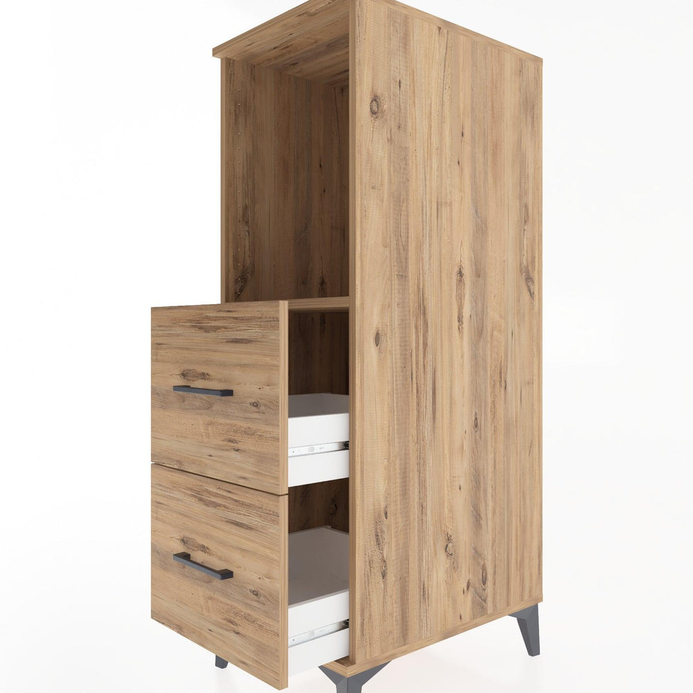 Woodntry Modüler Dolap Çam 44x30x122 cm Çekmeceli ve Raflı CR97-3