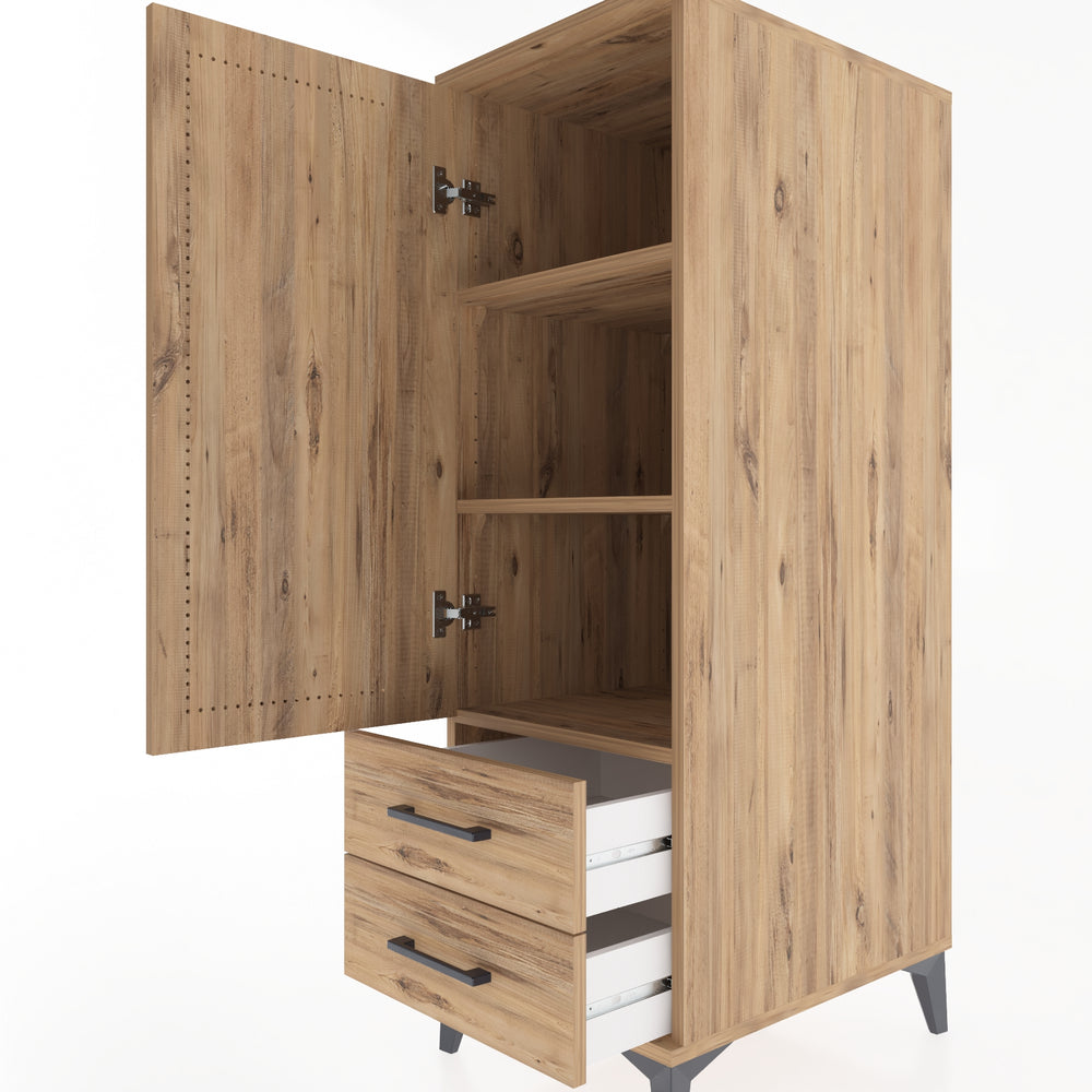 Woodntry Modular Cabinet Pine 44x59x122 cm with Doors and Drawers KC47-3