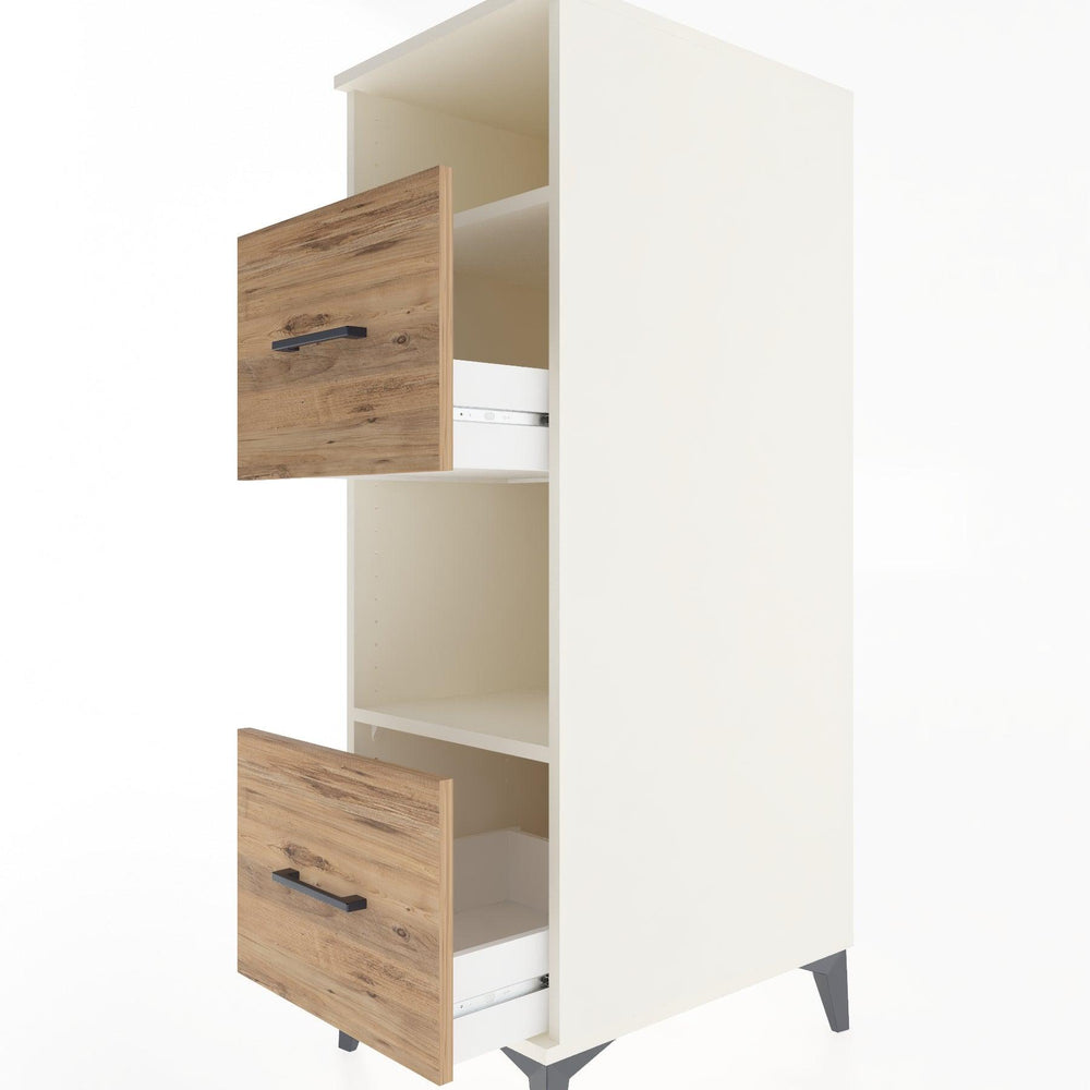 Woodntry Modular Cabinet Moonstone 44x30x122 cm with Drawers and Shelves CR98-1
