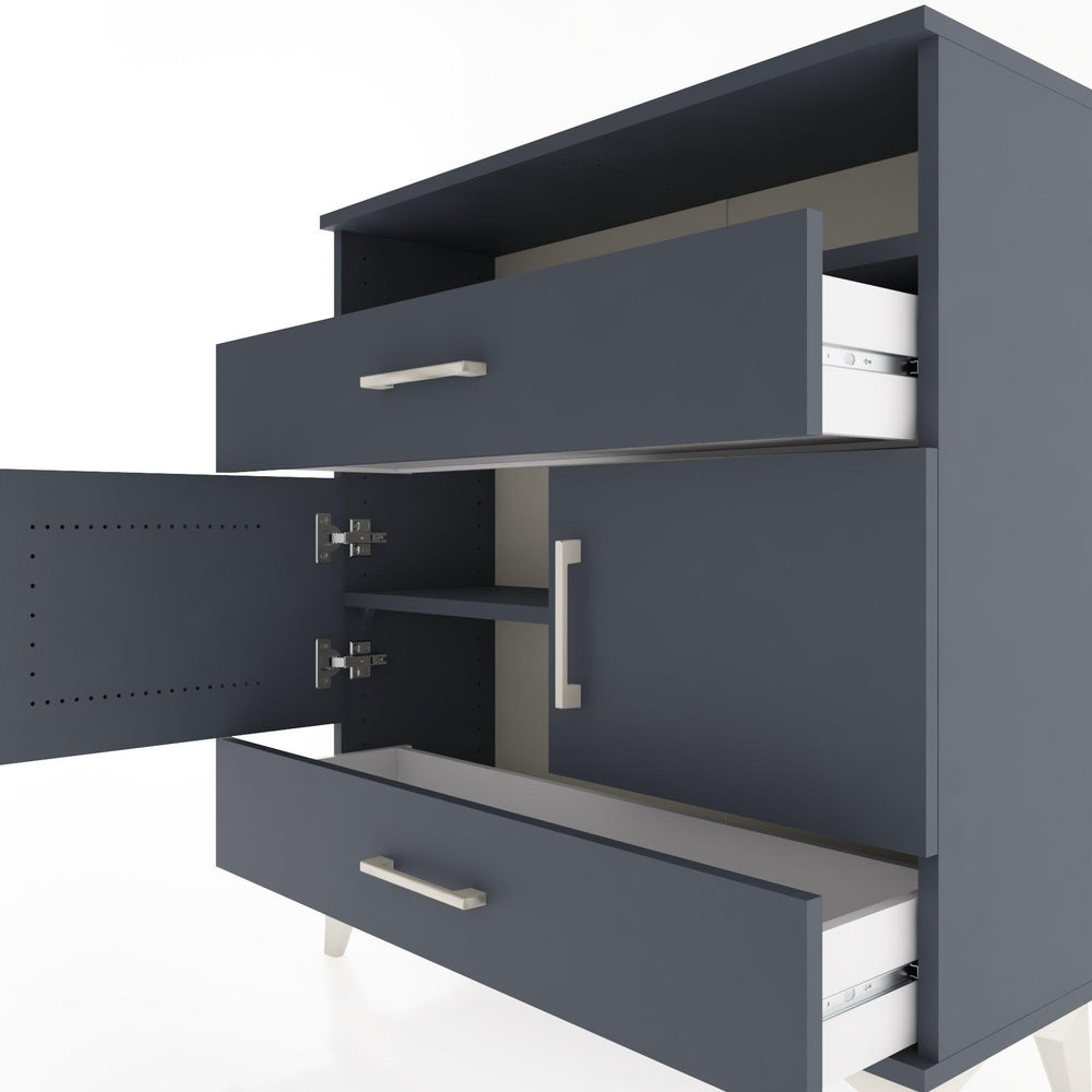 Woodntry Modüler Şifonyer Antrasit 88x30x84 cm Fonksiyonel F48-2