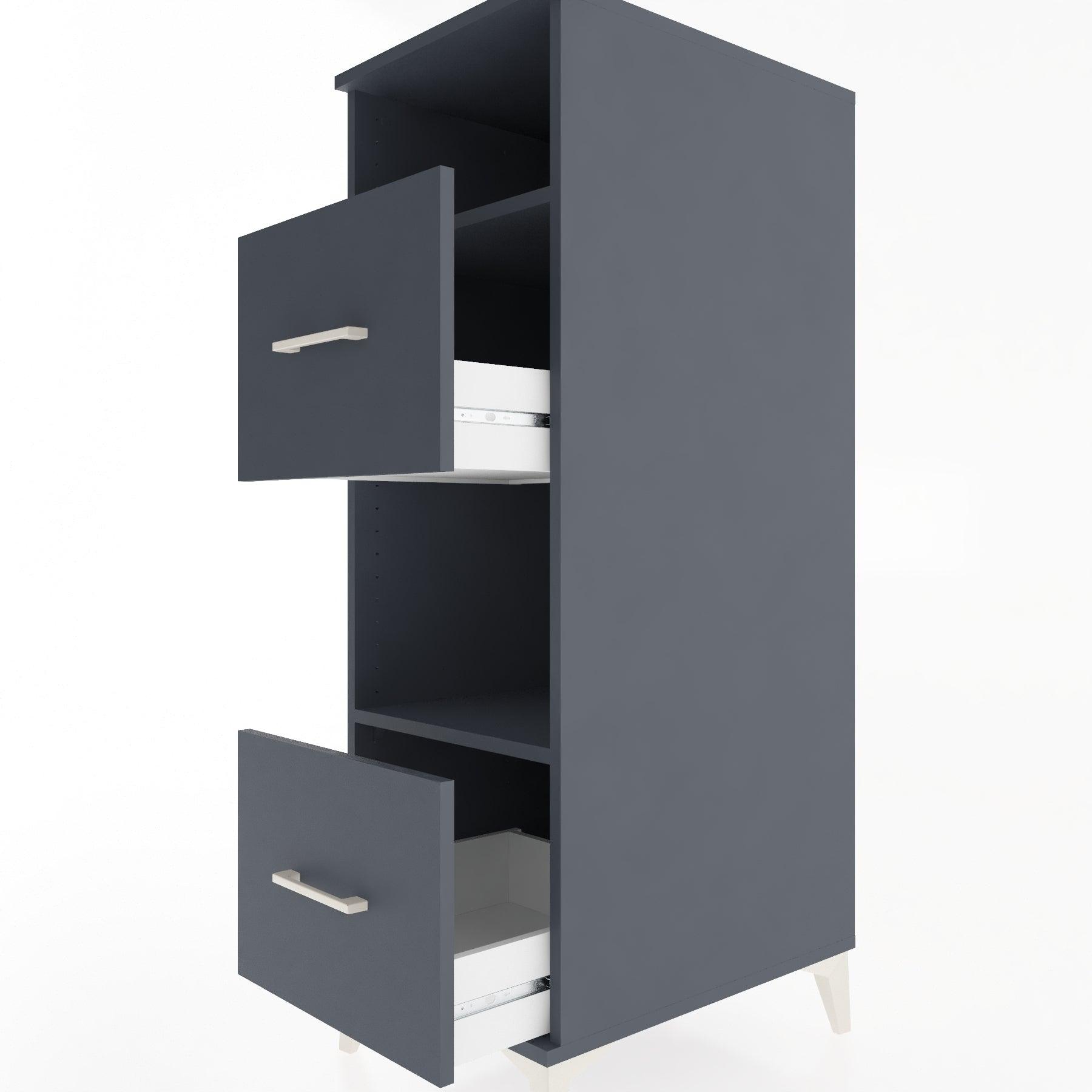 Woodntry Modular Cabinet Anthracite 44x30x122 cm with Drawers and Shelves CR98-2