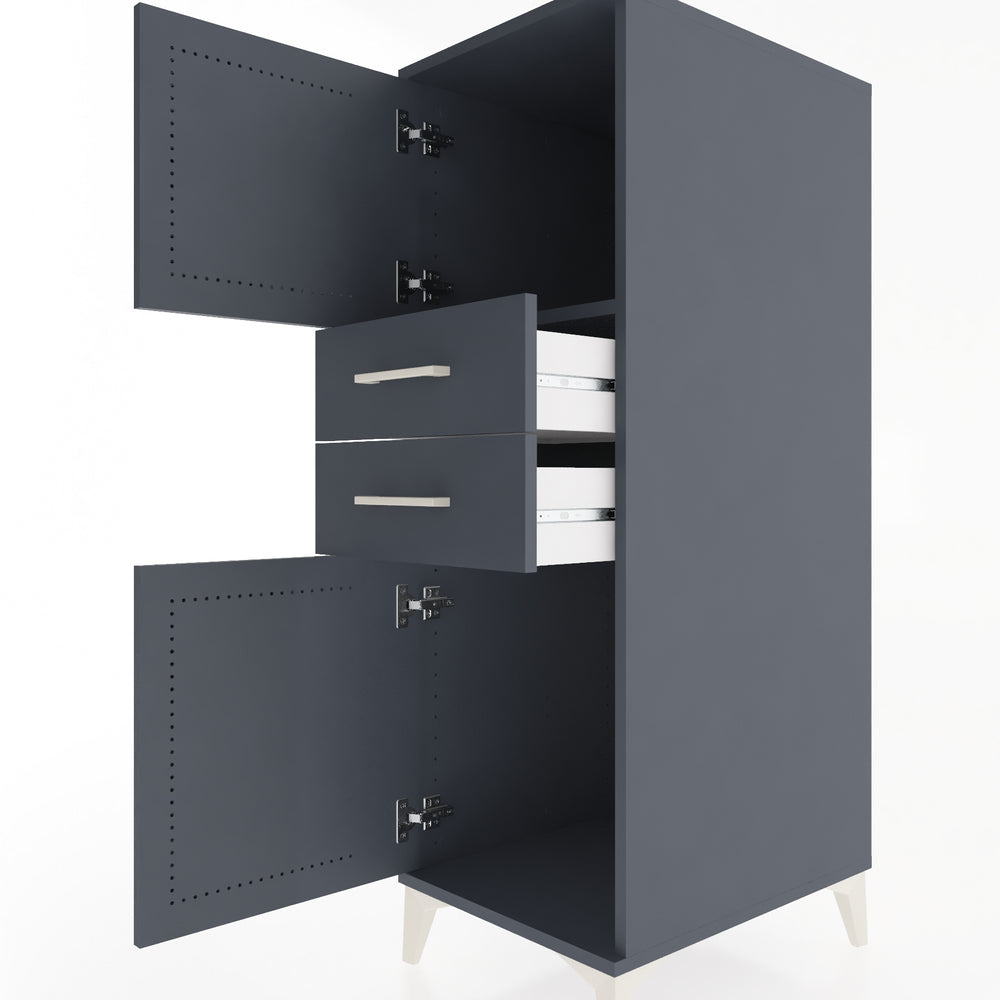 Woodntry Modular Cabinet Anthracite 44x59x122 cm with Doors and Drawers KC48-2