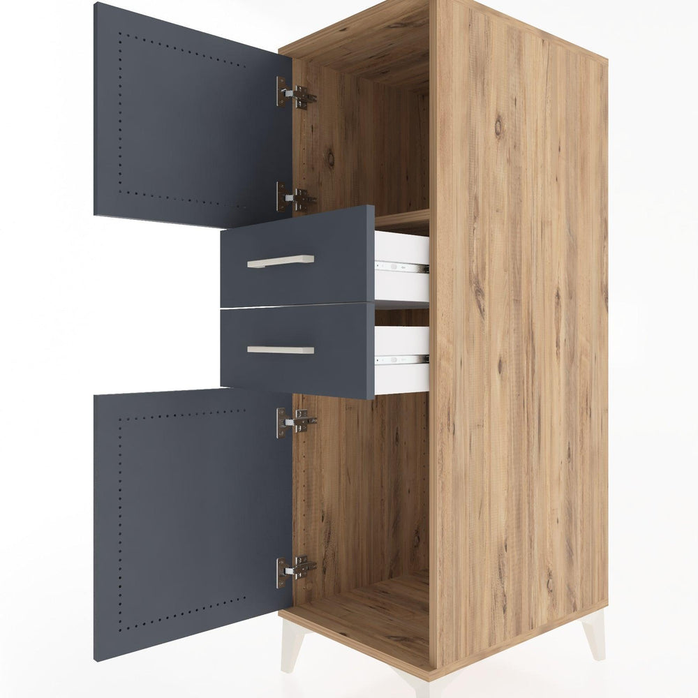 Woodntry Modular Cabinet Pine 44x30x122 cm with Doors and Drawers KC48-3