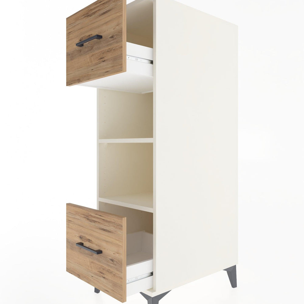 Woodntry Modular Cabinet Moonstone 44x30x122 cm with Drawers and Shelves CR99-1