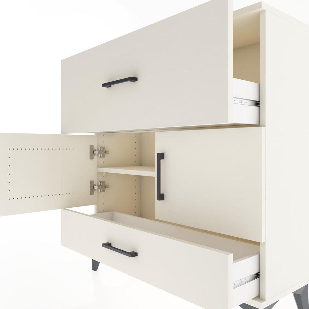 Woodntry Modular Dresser Moonstone 88x30x84 cm with Cover and Drawer KC49-1