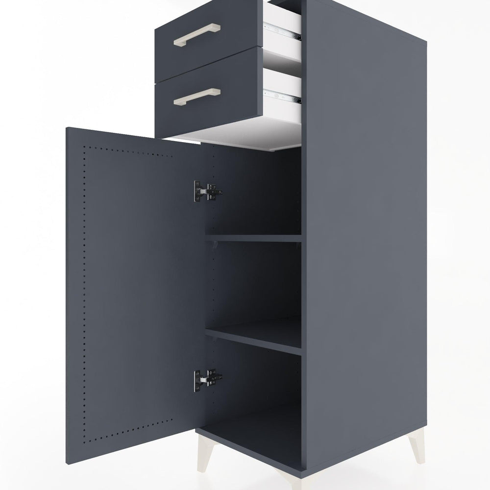 Woodntry Modular Cabinet Anthracite 44x30x122 cm with Doors and Drawers KC49-2