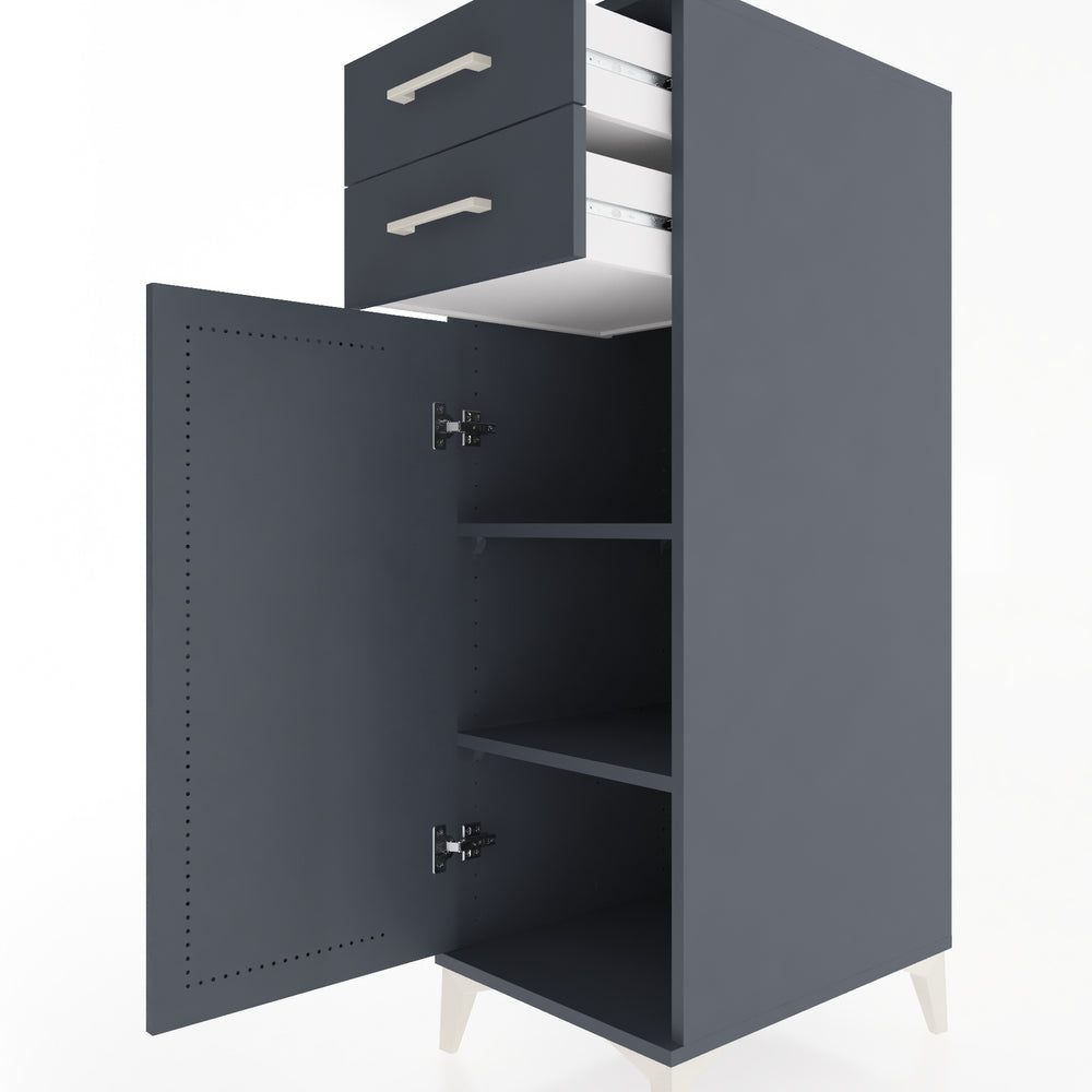 Woodntry Modular Cabinet Anthracite 44x59x122 cm with Doors and Drawers KC49-2