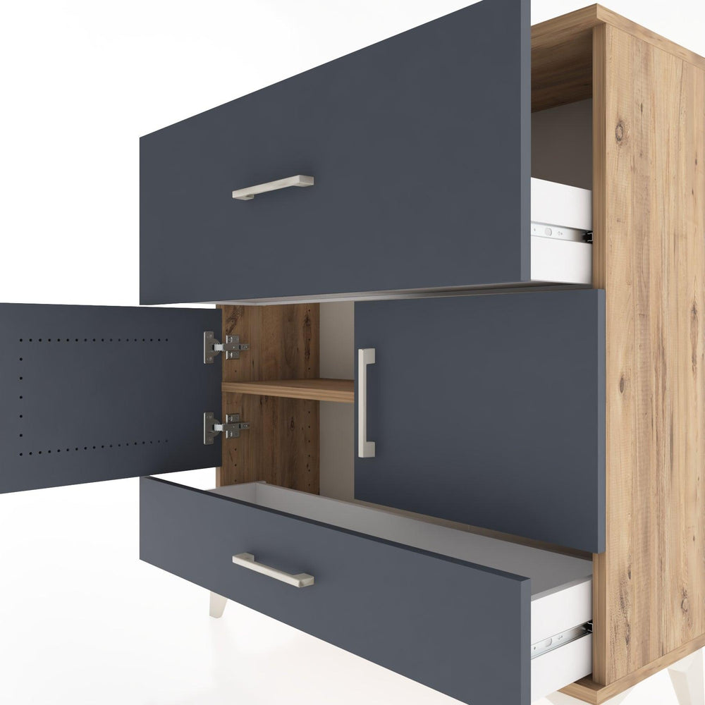 Woodntry Modular Dresser Pine 88x30x84 cm with Cover and Drawer KC49-3