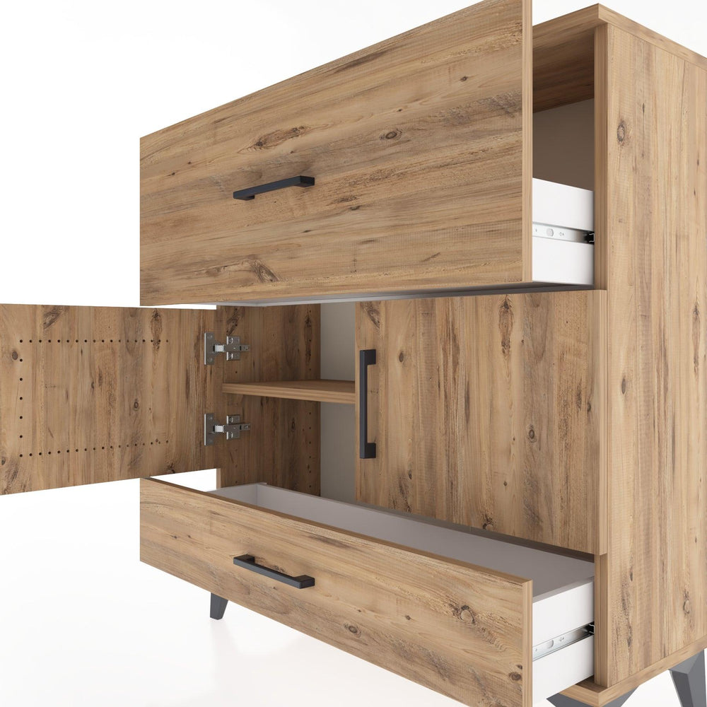 Woodntry Modular Dresser Pine 88x30x84 cm with Cover and Drawer KC49-3