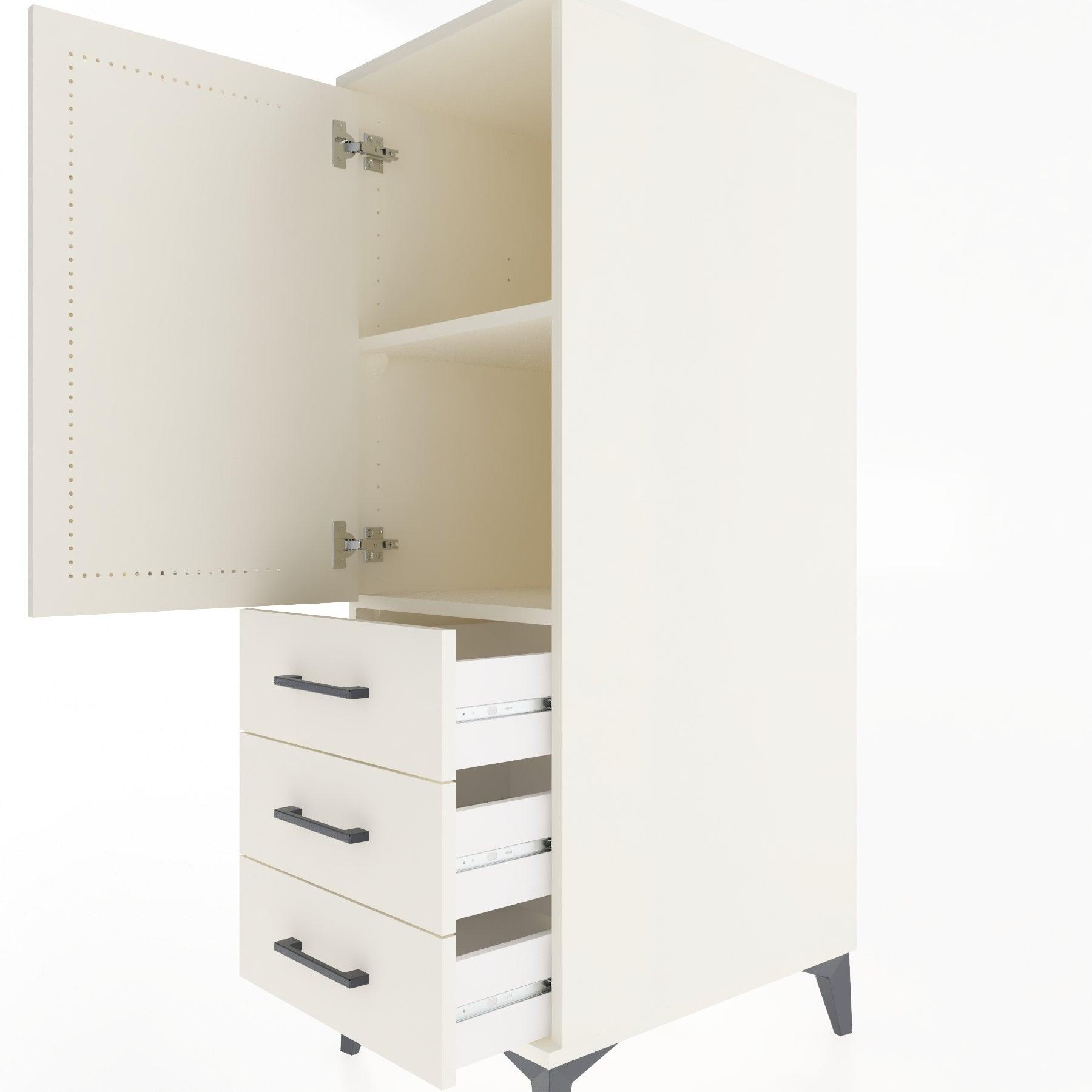 Woodntry Modular Cabinet Moonstone 44x59x122 cm with Doors and Drawers KC134-1