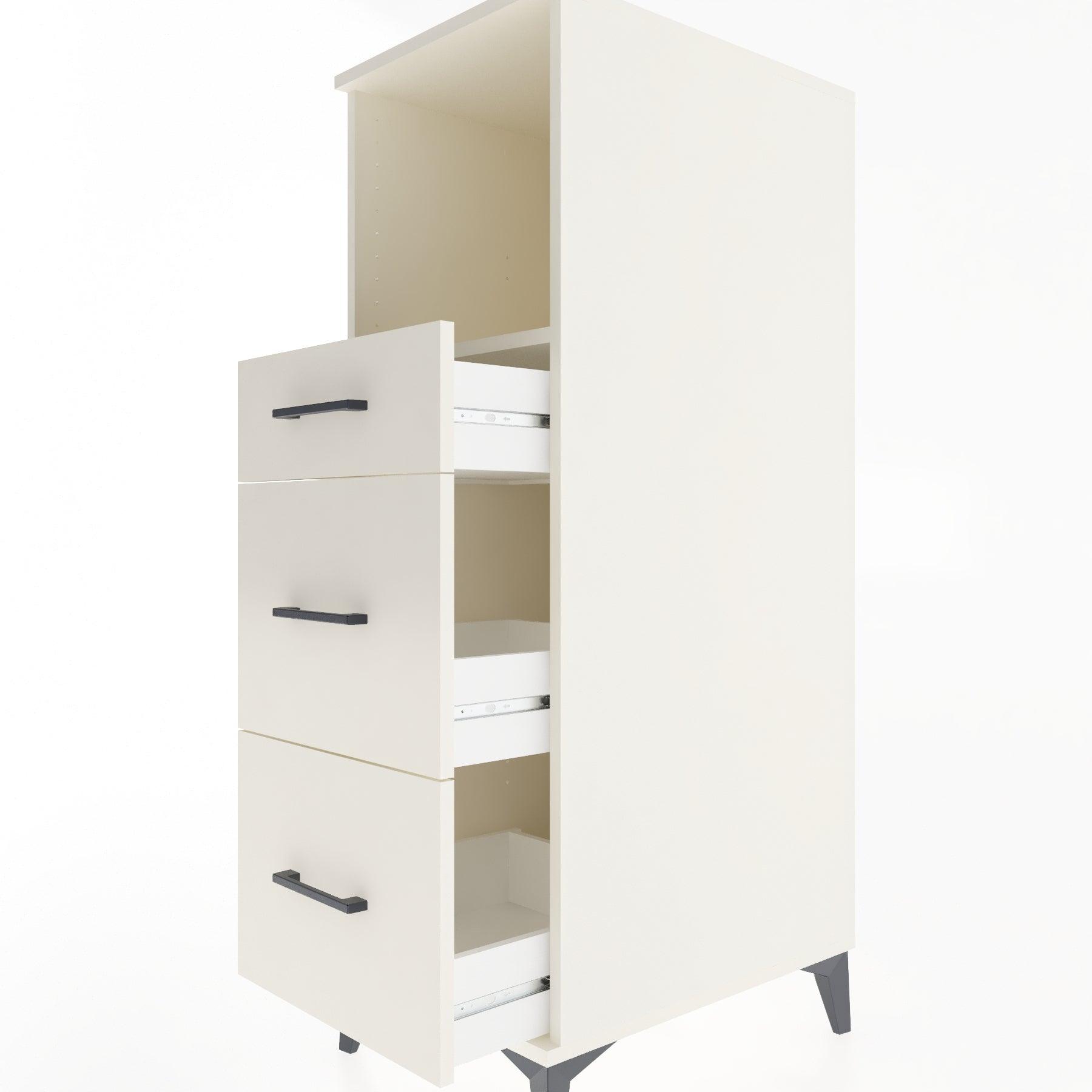 Woodntry Modular Cabinet Moonstone 44x30x122 cm with Drawers and Shelves CR100-1