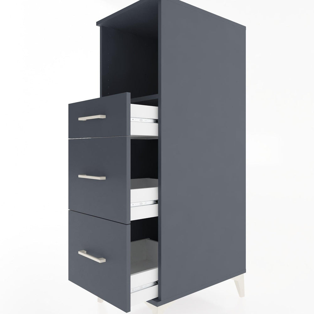 Woodntry Modular Cabinet Anthracite 44x30x122 cm with Drawers and Shelves CR100-2