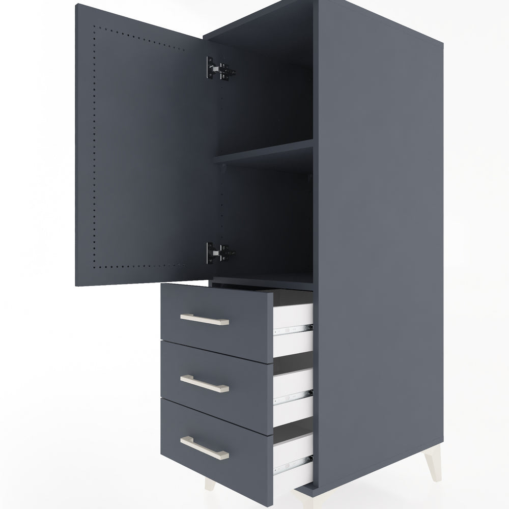 Woodntry Modular Cabinet Anthracite 44x59x122 cm with Doors and Drawers KC50-2
