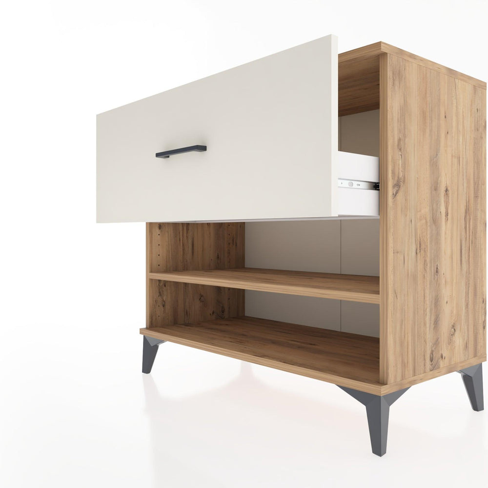 Woodntry Modüler Şifonyer Çam 88x44x68 cm Çekmeceli ve Raflı CR50-3