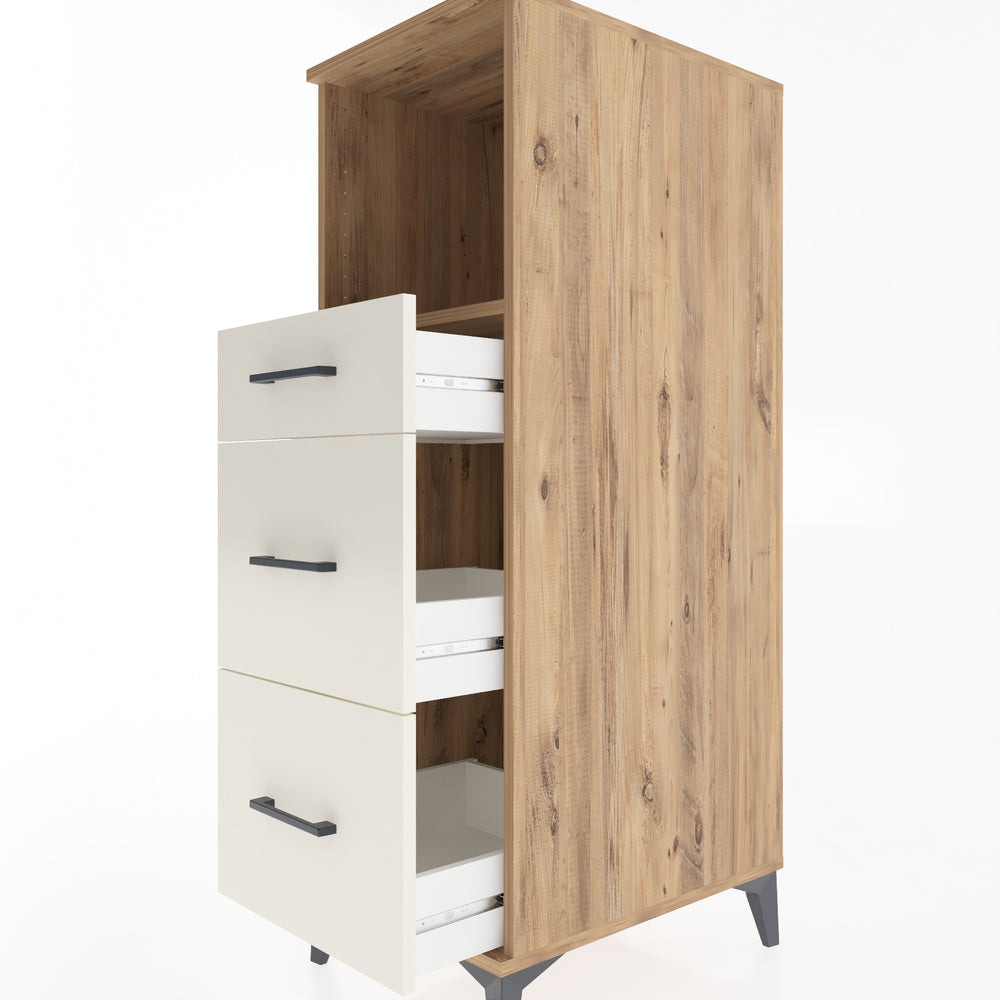 Woodntry Modular Cabinet Pine 44x59x122 cm with Drawers and Shelves CR100-3