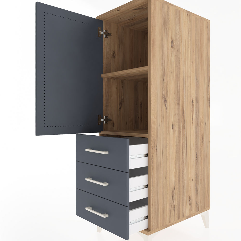 Woodntry Modular Cabinet Pine 44x59x122 cm with Doors and Drawers KC50-3
