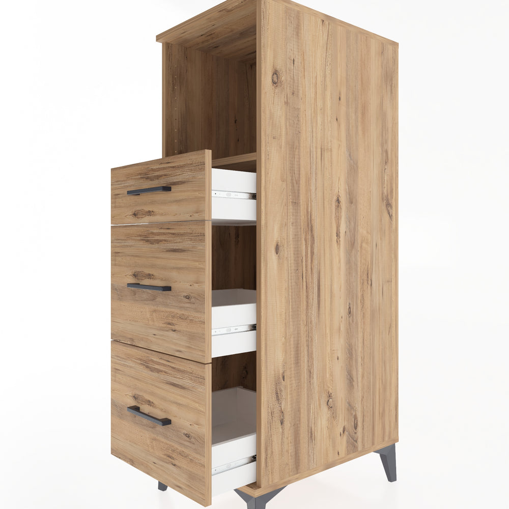Woodntry Modular Cabinet Pine 44x59x122 cm with Drawers and Shelves CR100-3
