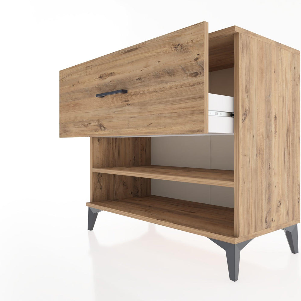 Woodntry Modüler Şifonyer Çam 88x44x68 cm Çekmeceli ve Raflı CR50-3